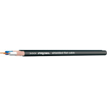Cavo piatto a 2 conduttori singolarmente schermati con guaina esterna in PVC flessibile. Sezione: 2 x 0.22 mm2.